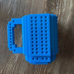 Lego Build-On Brick Blue drink cup/mug BPA Free Plastic Building Block nwot